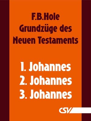 cover image of Grundzüge des Neuen Testaments--1., 2. & 3. Johannes